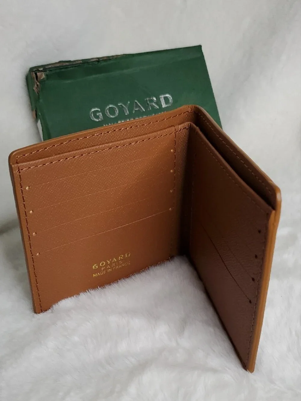 Goyard Black and Brown Chevron Pattern Money Clip Wallet
